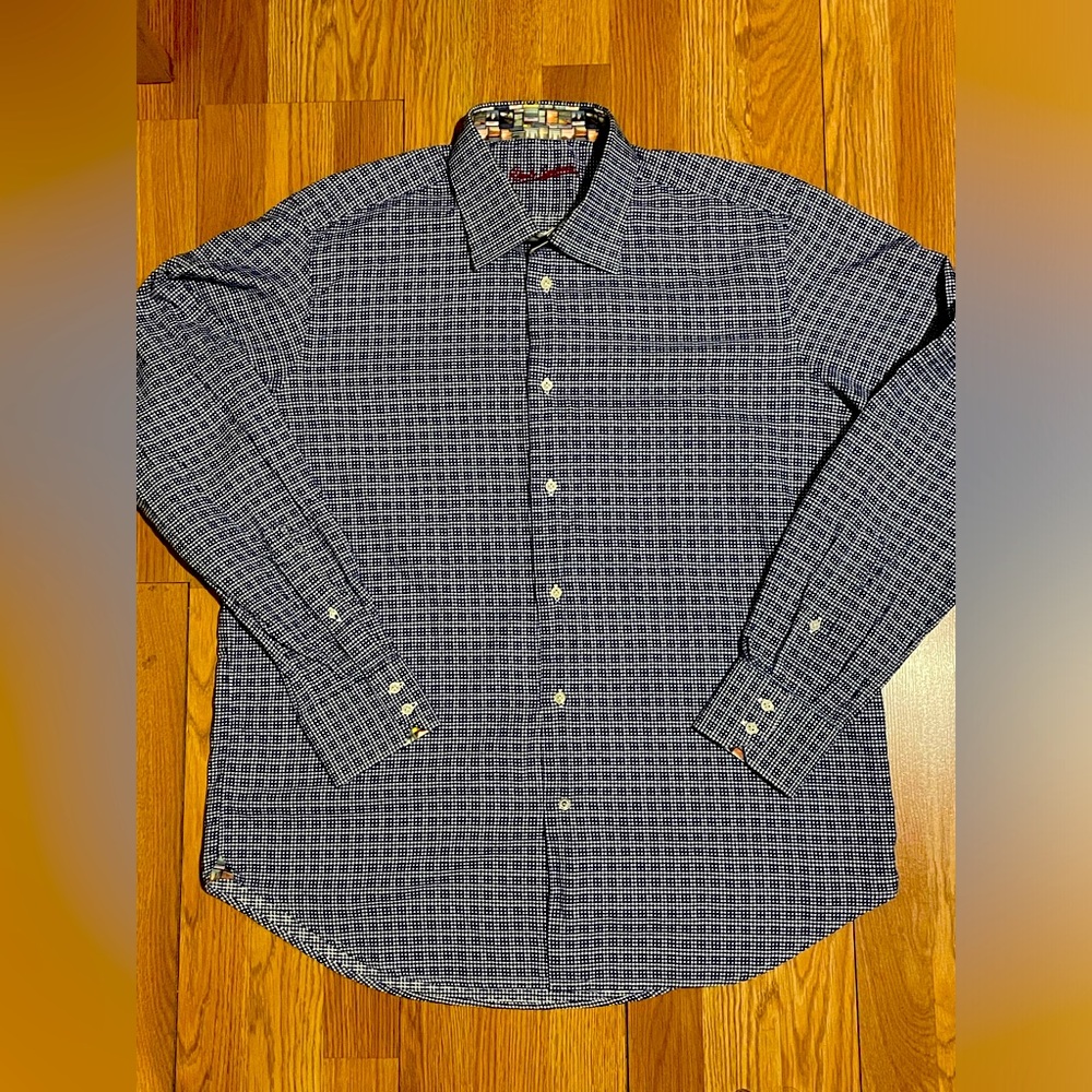 Robert Graham Men Plaid Embroidered Decorative Collar & Cuff Long Sleeve Shirt - Picture 1 of 9